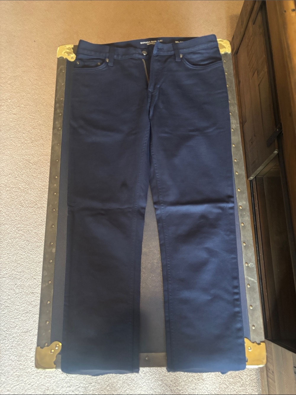 Banana Republic Men's Straight Traveler Pant in Dark Navy